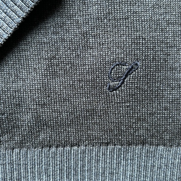 Stenströms blue with lighter blue trim vee neck sweater. - Picture 4 of 7